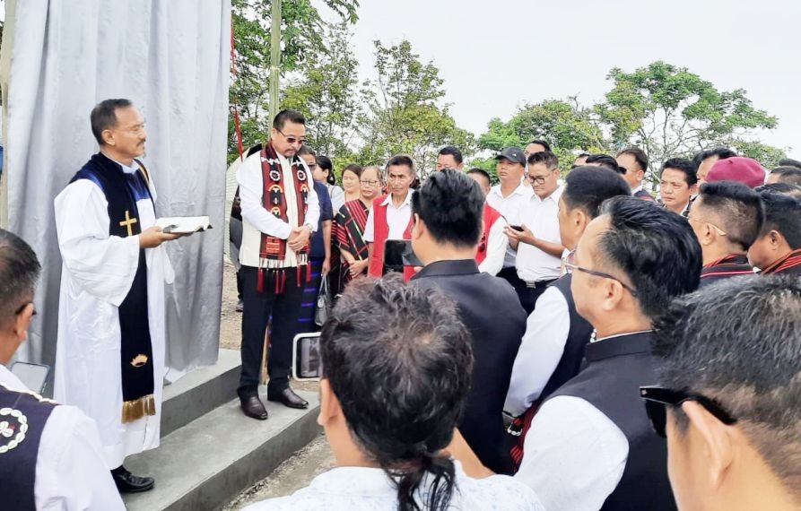 Western Sümi Baptist Akukuhou Küqhakulu organised a programme for laying the WSBAK Heritage Foundation Stone at S Hetoyi Village on May 24. (Photo Courtesy: WSBAK)